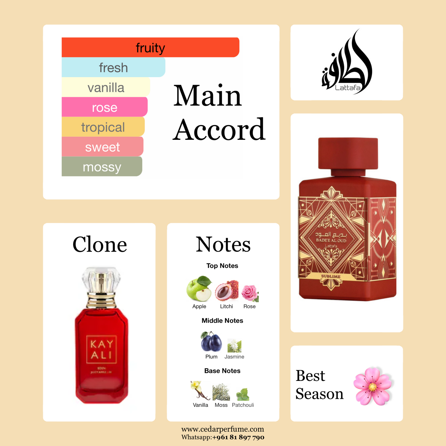 Lattafa  Badee Al Oud Sublime - Kayali Eden Juicy Apple | 01 Clone