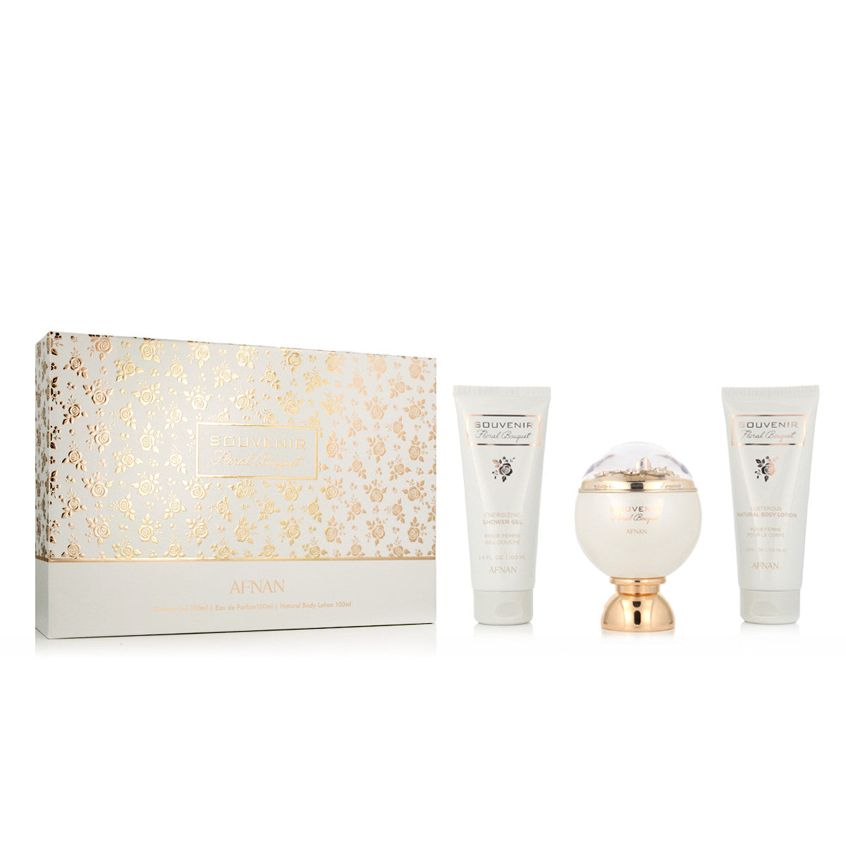 Afnan  Set Souvenir Floral Bouquet( Edp 100Ml + Sg 100Ml + Bl 100Ml)