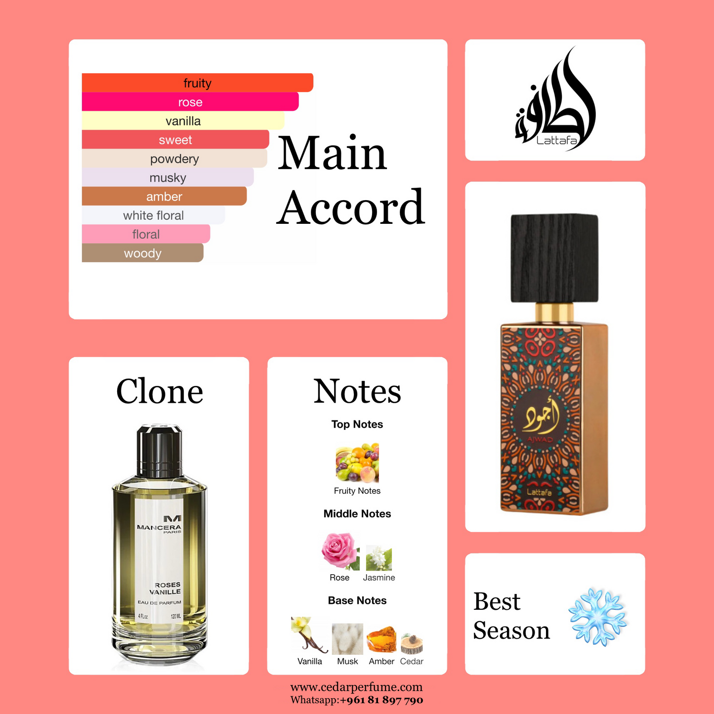 Lattafa Ajwad - Mancera Roses Vanille Clone