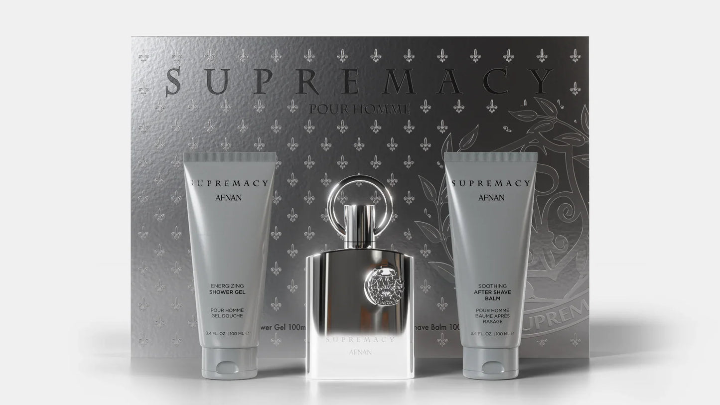 Afnan  Set Supremacy Silver (Edp 100Ml+ Sg 100Ml + Asb100 )